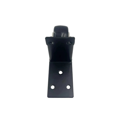 Front view of 2 Pack Black Side Mount Casters With L Plate 2 Inch Fixed Non Swivel Wheels Silent Replacement For Luggage Furniture Doors Gates Includes 10 Mounting Screws Iron Rubber Construction