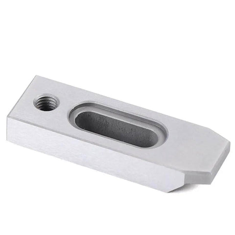 Set Of 4 Magnetic Jig Clamps For Wire EDM Fixture Boards In Stainless Steel With M8 By 1.25 Screws, shown in close-up