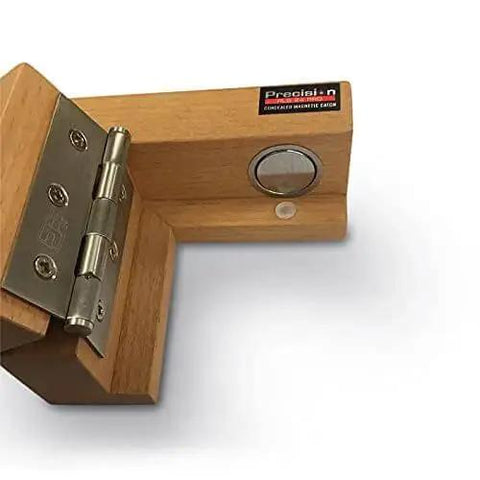 Concealed Magnetic Door Catch Set Heavy Duty Super Quiet Close For Thick Doors Over Thirty Millimeters with hinge on wood