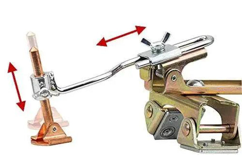 Deluxe Magnetic Grasshopper Welding Finger with Copper Spindle, Magnetic V Pad Base, Anti Tipping Bolt for Tack Welds on Surfaces
