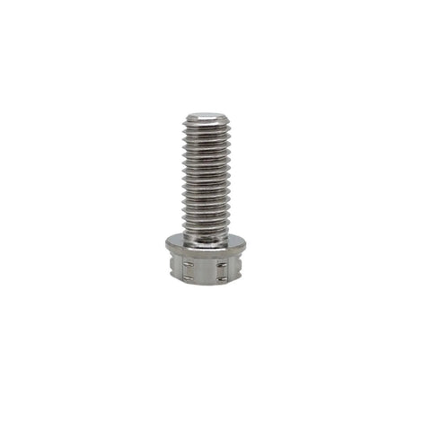 Titanium Motorcycle Bolts Set M6x1.0 Torx Hex Head Titanium Flange Bolts Dual Drive Lightweight Yet Ultra Strong Rustproof Heat Resistant Deformation Resistant Pack Of 5 single bolt front view