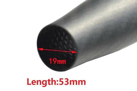 Close-up of 2Pcs 53mm 3K Woven Carbon Taper Grip Handle With PU Inside, showing interior diameter for rod building and repair.