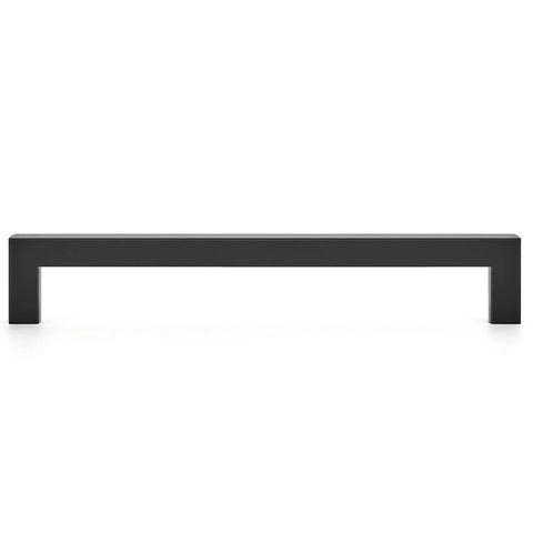 20 Pack 7-1/2 Inch Square Kitchen Cabinet Handles Matte Black Pulls For Cupboard And Drawer, side view of a single handle.