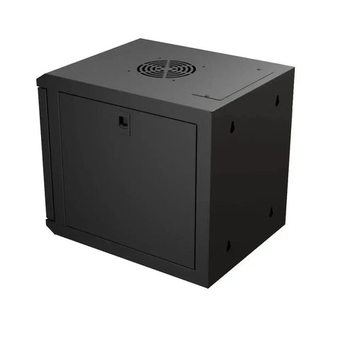 6U 10 Inch Network Server Cabinet With Perforated Door In Black, Wall Mountable IT Rack, 15.75 Inch Deep
