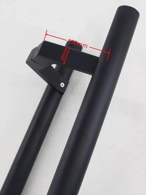 Offset Door Pull Handle For Sliding Doors And Front Entry, Long Matte Black Door Grab Bar, 150 Cm Length, side view