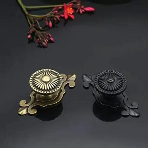 Golden Brass Antique Vintage Retro Drawer Cabinet Knobs With Backplates 12 Pack Mushroom Shape Pull Handles for dresser display
