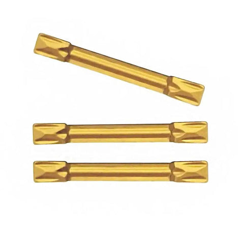 Tin Coated Carbide Grooving Inserts 2mm Wide Set Of 10 For MGEHR MGIVR Lathe Grooving Cut Off Tool High Precision And Wear Resistance