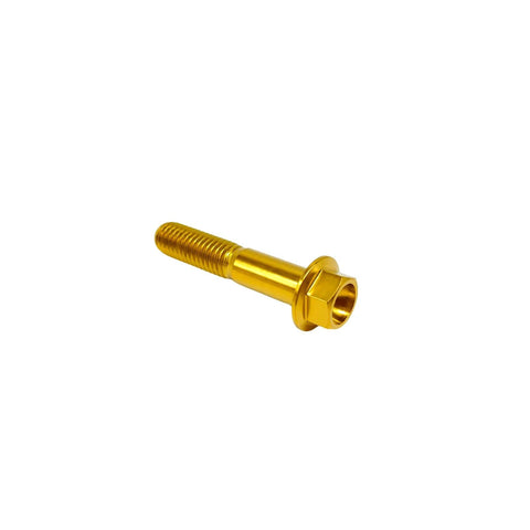 Titanium Flange Hex Head Bolts M6x1.0x65mm Ti Flanged Bolt Gold Finish 6AL4V Aerospace Grade 5 Titanium Screw For Motorcycle And Car Mods Pack Of 5 With PVD Coating