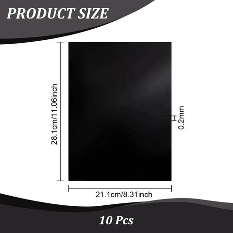 Double Sided Black Laser Test Paper For Fiber Laser Marking And Engraving Pro Grade Eleven By Eight Point Three Inches A4 Size Ten Sheets Thick Zero Point Two Millimeter For Precise Proofs And Fine Tuning Of Laser Engraving Machines BENECREAT