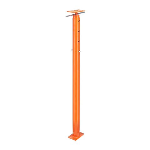 Heavy Duty Floor Jack Post Lift 53 To 93 Inch Adjustable Height 18000 Lbs, orange color, depicted in upright position.