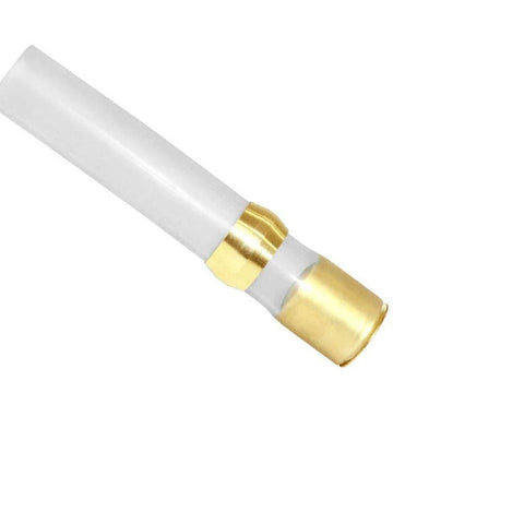 Beduan 1/2 inch brass compression fitting insert sleeve on white plastic tubing, pack of 10