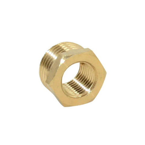 Brass Reducer Adapter One Quarter Inch NPT Male To One Half Inch NPT Female Hex Bushing Pipe Fitting Built Tough For High Pressure Up To 1200 Psi