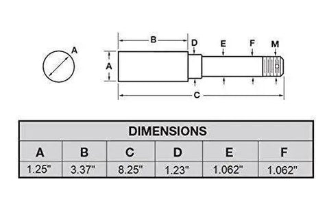 Diagram showing dimensions of Pair Of Trailer Bearing Repair Kits For 1-1/16 Inch Straight Spindles with detailed measurements.