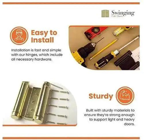 Tools and accessories for Heavy Duty Double Action Cafe Door Hinges 6 Inch For Saloon And Bar Swinging Doorways