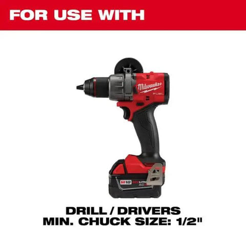 Milwaukee cordless drill driver with 1/2 inch chuck size suitable for use with ice hardened hole saws