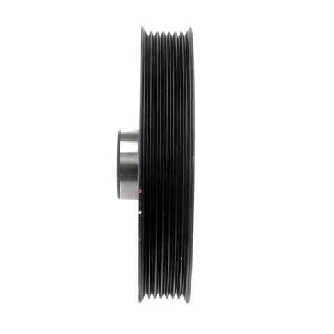 Side view of Harmonic Balancer For Acura TSX 2013 2014 Black Serpentine Drive Belt Type With Keyway And One Mounting Hole BeefedUp Direct Fit Replacement For OEM 13810R40A01 And 13810RZA008 Built To Last