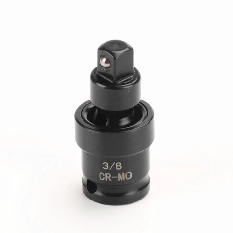 Flexible Three Eighths Inch Drive Impact Universal Joint Built Tough With CR-MO Steel, showing corrosion-resistant black finish