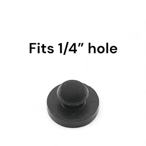 Ridged Stem Rubber Push-In Bumper 9/16 Inch Diameter Fits 1/4 Inch Hole In 1/8 Inch Thick Material Durometer 60A SBR
