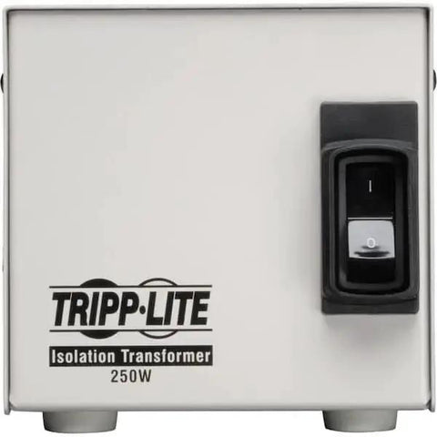 Front view of Isolation Transformer 250W With Faraday Shield And Surge Protection 120V, all metal housing, power switch visible.
