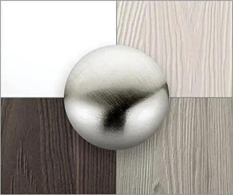 Brushed Nickel Modern Arched Cabinet And Drawer Pull Handle For Kitchen And Bath With Center To Center Spacing 11 3/8 In Or 12 5/8 In displayed on wood textures