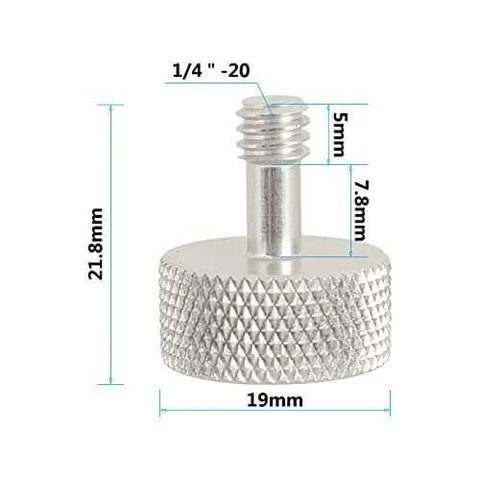 1/4-20 Thumb Screw Button Head Cap Screw Brass Nickel Plated Two-Piece Camera Accessory Replacement For Tripods And Mounts