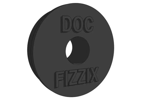 Black rubber spacer for CD and DVD Wheel Spacers Twenty Pack for Mousetrap Cars and Rubber Band Racers, Converts Hole to Three Sixteenth Inch Axle.