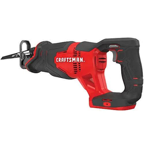 V20 Cordless Reciprocating Saw Bare Tool With 1-Inch Stroke, 0-3,000 RPM Variable Speed Trigger, Tool-Free Blade Release, shown side view