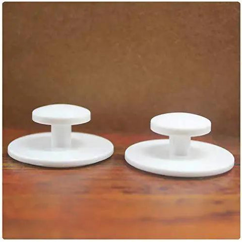 Self-Stick Drawer Knobs And Pull Handles Set 10 Pcs White Plastic ABS No Glue Required Peel And Stick shown on a table surface