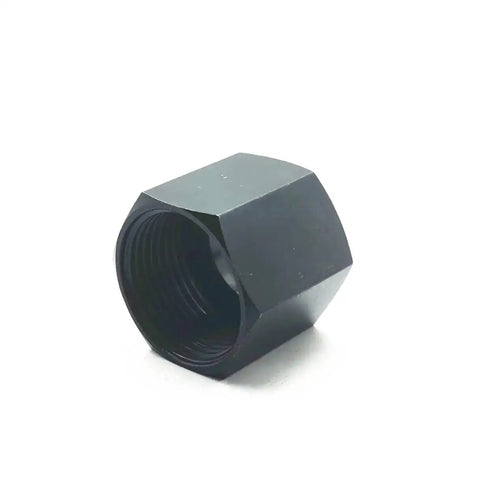 Close-up of Router Collet Nut Replacement Kit For One Half Inch And 12mm Collets, durable metal construction, side view