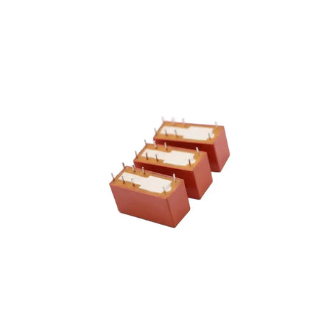 Three red Two Pack 12V DC DPDT Relay 8 Pins 8A General Purpose PCB Mount Through Hole Coil Relay for Prototypes and Projects