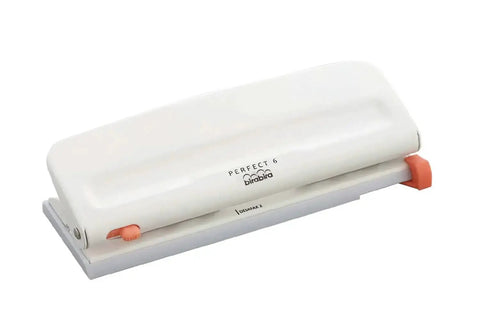 Adjustable Six Hole Punch For Pocket Journals And Planners, 8 Sheet Capacity, fits mini and standard paper sizes from A3 to A6, desktop tool