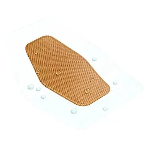 Single waterproof clear bandage with 360-degree seal, showcasing nonstick pad design, part of Waterproof Clear Bandages Assorted Sizes 100 Count.