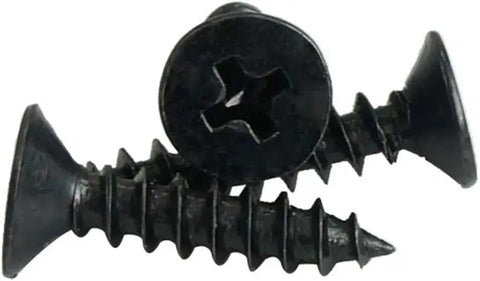 Heavy Duty Self Tapping Screws Set In Black Countersunk Flat Head M1.2 And M1.4 1000 Pcs Precision Machined Steel visible in close-up