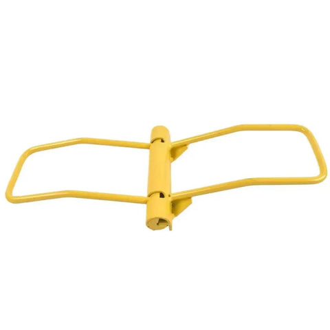 90 Degree Metal Sheet Press Brake Hand Powered Heavy Duty Seamer Yellow Powder Coated Bending Tool, close-up view