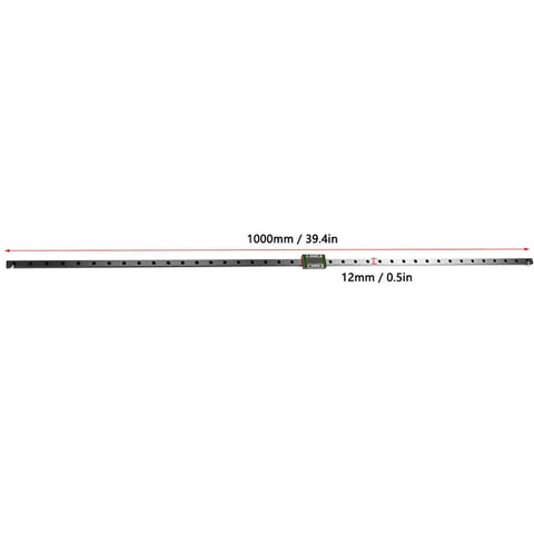 1000mm Linear Rail System With MGN12H Carriage Block For DIY 3D Printer And CNC Machines, lightweight and durable