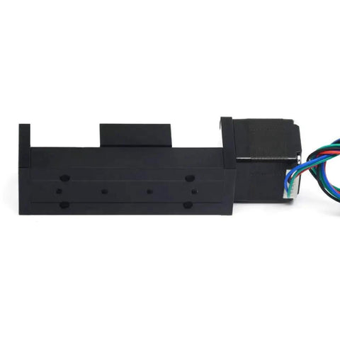 Side view of Mini Linear Rail Guide Slide Actuator With T6x1 Lead Screw And NEMA11 Stepper Motor 50mm Stroke For DIY CNC Router Parts