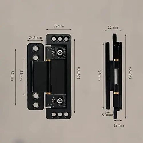 Ultra Thin Hidden Door Hinges For Secret Rooms Invisible Concealed Hinges Heavy Duty Adjustable Butt Hinges Two Pack Black