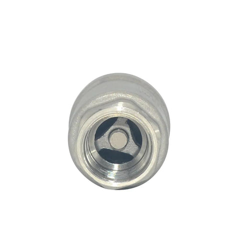 NPT female inline check valve, spring-loaded, stainless SS316 CF8M, 1/2 inch