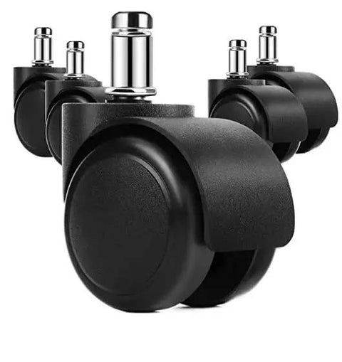 Heavy Duty Office Chair Wheels 5 Pack Replacement For Hardwood Floors And Carpet 2 Inch Universal Stem Seven Sixteenths Inch Diameter