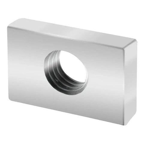 Slide In M8 T Nuts For 1.5 Inch, 40mm And 45mm Aluminum Extrusions, Steel ST50 With Zinc Finish, side view of nut showing threading