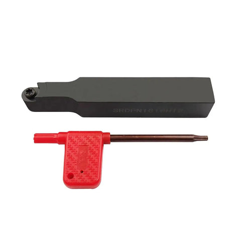 SRDPN1616H12 tool holder and T15 wrench from 11 Piece Pro Grade RPMT1204MOE Indexable Carbide Milling Inserts Set With SRDPN1616H12 Tool Holder For Five Eighths Inch Lathe Milling Cutter Built Tough With 40Cr Steel Lathe Accessory For Metalworking