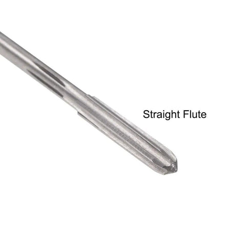 Close-up of 4.1mm Chucking Reamer HSS Cobalt M35 D4 6 Straight Flutes Round Shank Milling Cutter showing straight flute