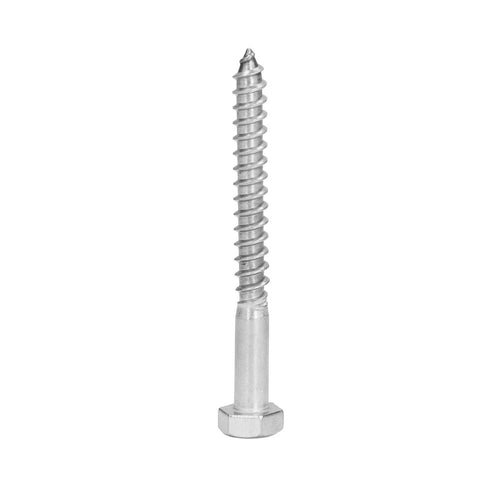 Stainless Steel Half Thread Hex Lag Screw, Self-Tapping Wood Screw A2-70, DIY Carpentry, for Wooden Structures, M8x80mm