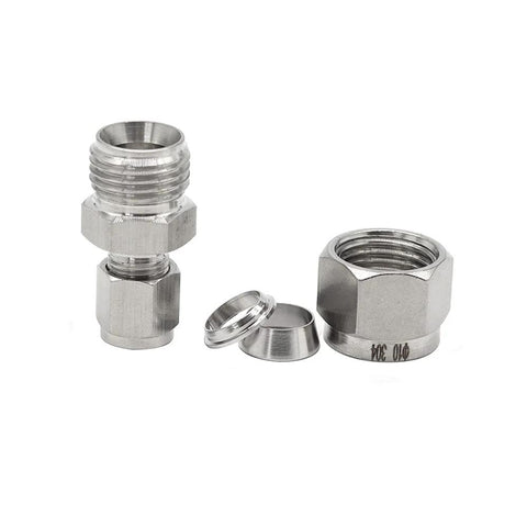 Reducing compression tube fitting, 1/4 in to 3/8 in, 304 stainless steel, 2 pcs, Amazon brand