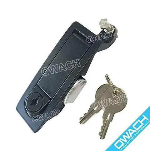 Black zinc alloy latch with two keys, part of 2 Pack Compression Latches Adjustable Grip 0.04 To 0.95 In Compatible C2-32-25