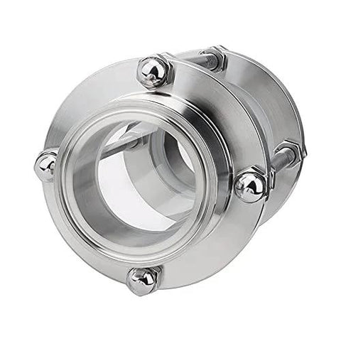 Beduan in-line sight glass with tri-clamp ends, stainless steel 2-inch sanitary flow sight glass