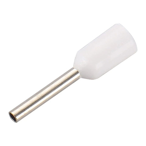 Insulated Nylon Ferrule Easy Crimp Connectors for DIN Rail Terminal Blocks AWG 20 0.75mm2 Copper Wire White Cord End Terminals Durable