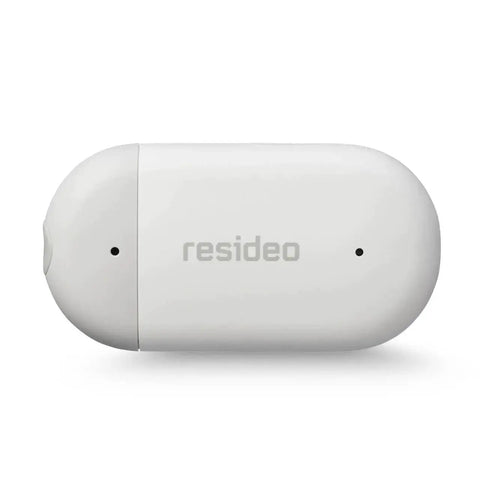 Front view of Smart WiFi Water Leak Sensor With Freeze Detector And Humidity Monitoring for home leak alarm and alerts.