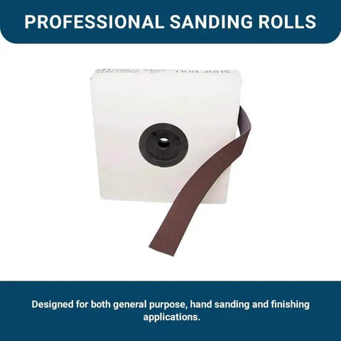 One And A Half Inch By One Hundred Fifty Foot Emery Cloth Sandpaper Shop Roll designed for hand sanding and finishing applications.