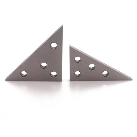 Two Piece Precision Angle Plate Set For 45 45 90 And 30 60 90 Degrees In Hardened Steel With Four Mounting Holes